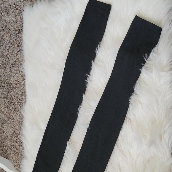 Blissful Benefits/Warner's black fleece lined footless tights-2 pair NWOT - Picture 3 of 7